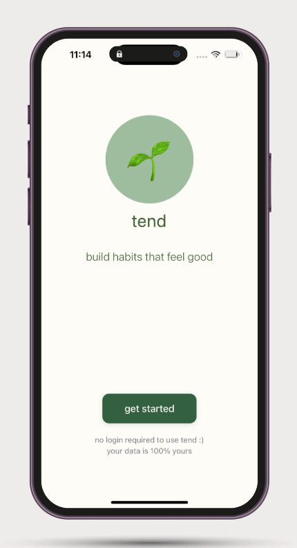 Tend app launch screen
